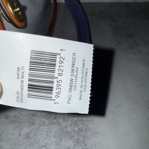 Coach Stadium Swinger Bag Shoulder/Crossbody In Clear PVC & Leather/Rainbow NWT - Picture 6 of 12